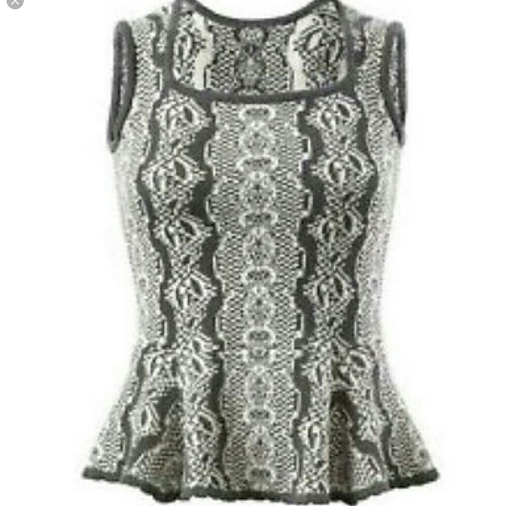 CAbi 887 Peplum Shell Sweater Top SZ M
